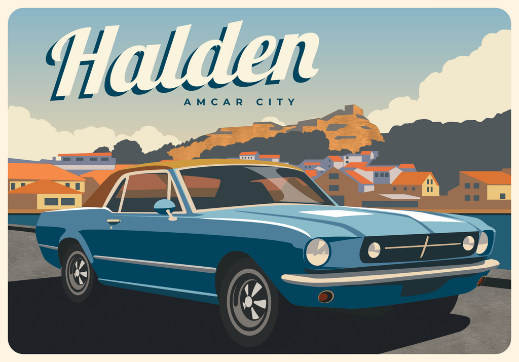 Magnet - Halden amcar city - Blå