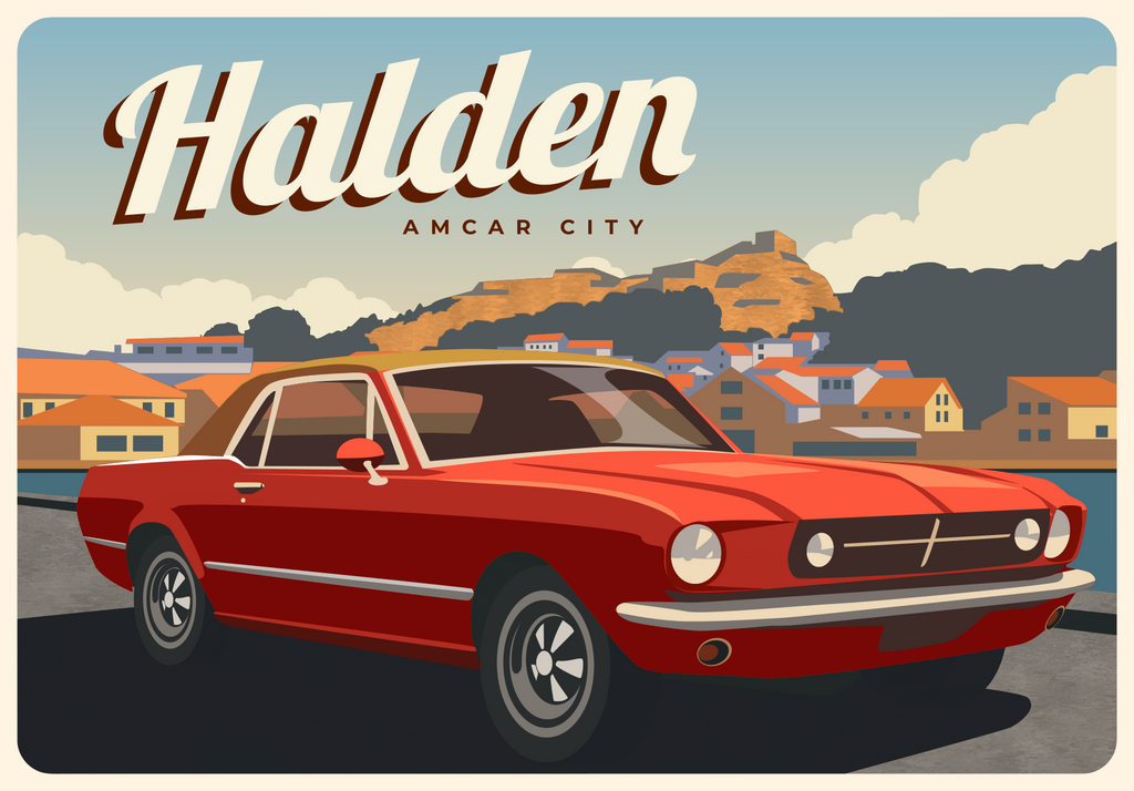 Magnet - Halden amcar city - Rød